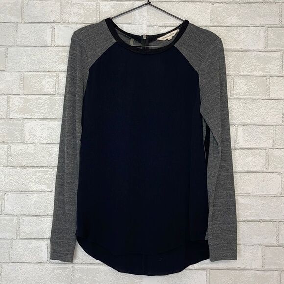 Rebecca Taylor Mixed Media Raglan Long Sleeve 0 - Picture 1 of 7